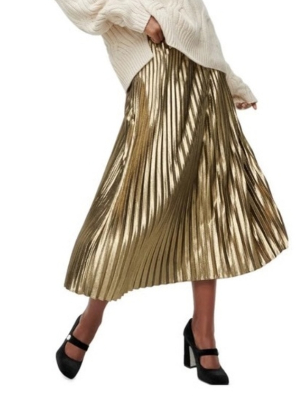 J.Crew Collection Gold Pleated skirt